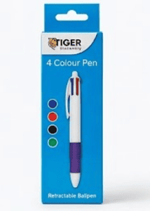 Tiger 4 Colour Retractable Ballpen