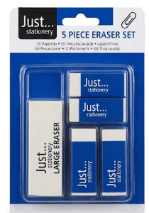 Ust Stationery 5 Piece Eraser Set