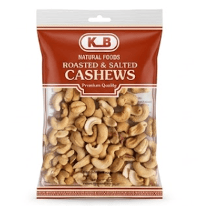 K.B Natural Foods Roasted & Salted Cashews – 300g